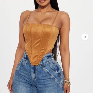 Fashion Nova Camel Corset Camisole
